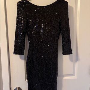 Elegant Black Sequin Dress